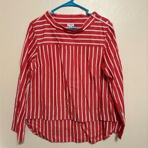 J. Crew Kids Striped Red and White Blouse